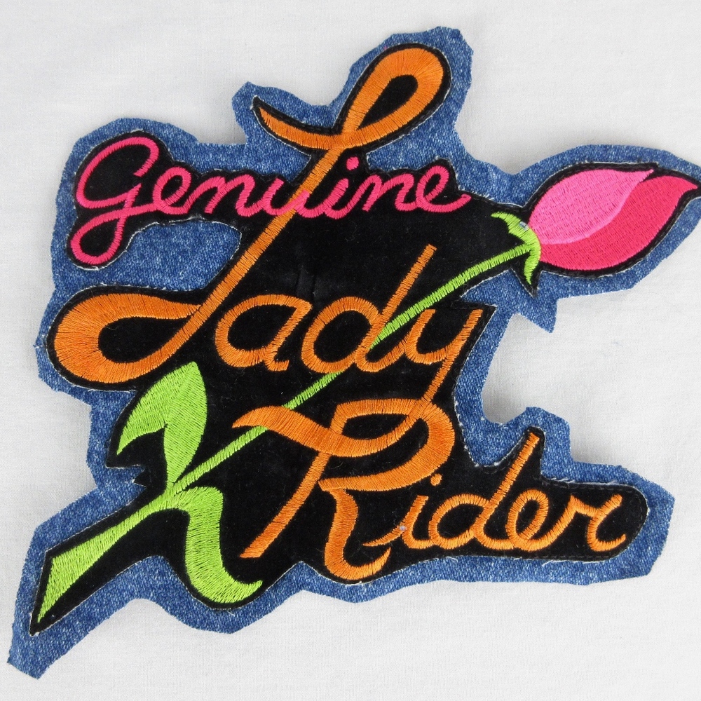 Vintage Sew On Genuine Lady Rider Patch, Oversized - Gem